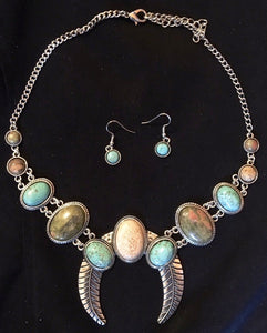 Western Squash Blossom Necklace & Earrings