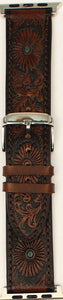 Western Tooled iWatch Band with Turquoise Accents