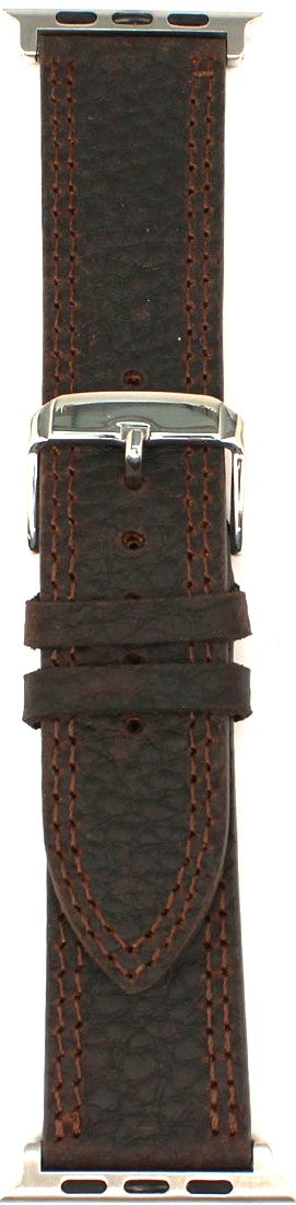 Western iWatch Band with Double Stitch Brown