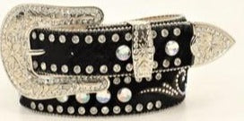 Ladies' Western Belt with Silver Studs and Conchos - XL