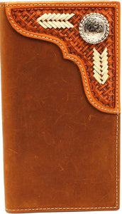 Western Rodeo Basketweave Wallet with Rawhide Lace