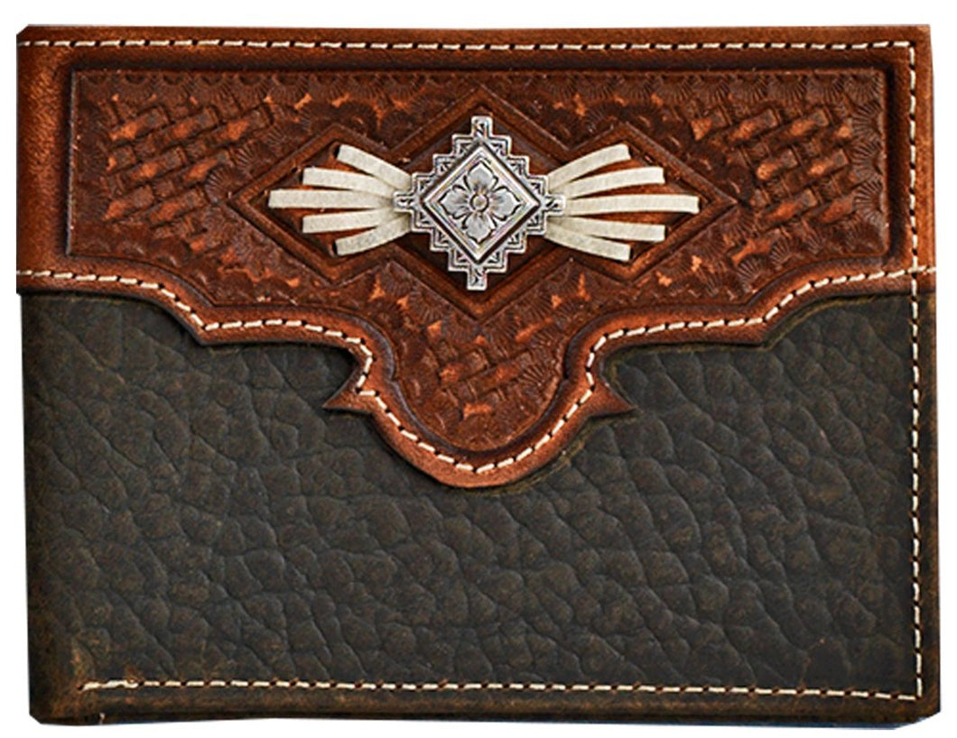 Western Aztec Leather Bi-Fold Wallet
