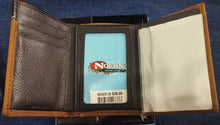 Load image into Gallery viewer, Men&#39;s Brown Western Concho Leather Tri-fold Wallet