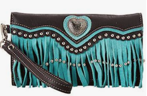 Ladies' Blazin Roxx Turquoise Wallet with Heart Concho
