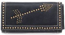 Load image into Gallery viewer, &quot;Claire&quot; Black Ladies&#39; Wallet with  Nail Head Arrow