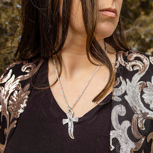 Wind Dancer Feather Cross Necklace - Made in the USA