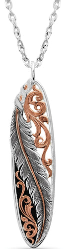 Wind Dancer Pierced Feather Oval Necklace - Made in the USA!