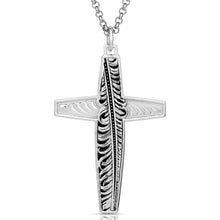 Load image into Gallery viewer, Western Feather Cross Necklace