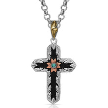 Load image into Gallery viewer, Two-Toned Cross Necklace
