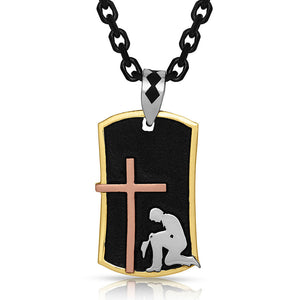 Western Cross Dog Tag Necklace