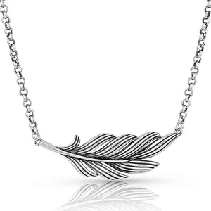 Frayed Singleton Feather Necklace