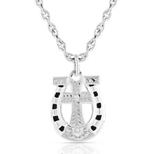 Load image into Gallery viewer, Sole 2 Soul Horseshoe &amp; Cross Faith Necklace - Made in the USA!
