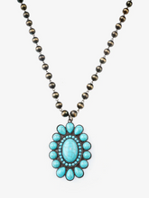Load image into Gallery viewer, Revolving Teardrops Turquoise Necklace