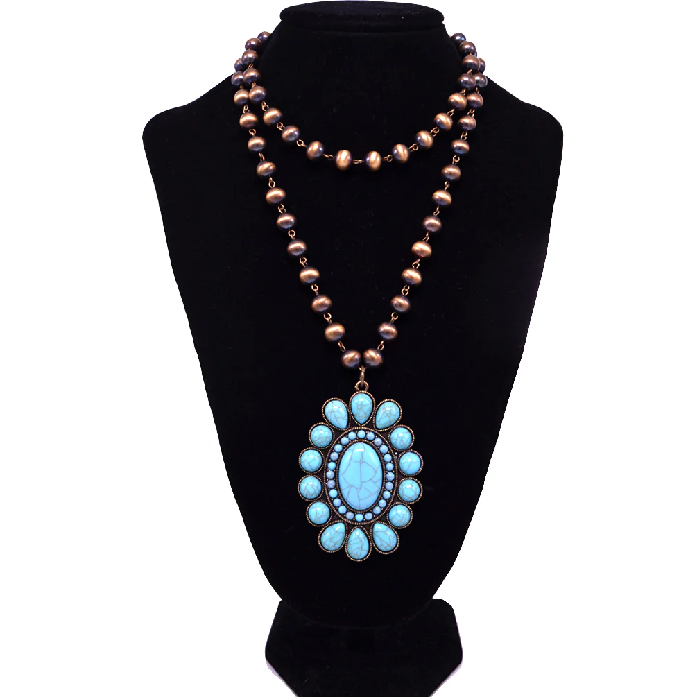 Revolving Teardrops Turquoise Necklace