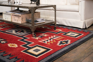 "Old Crow Red" Southwestern Area Rugs - Choose from 6 Sizes!