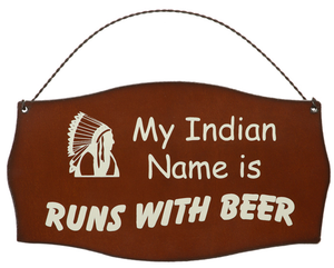 "My Indian Name" Western Metal Sign