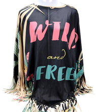 Load image into Gallery viewer, &quot;Wild and Free&quot; Poncho - Black