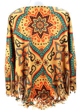 Load image into Gallery viewer, Aztec Tribal Poncho - Tan