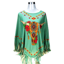 Load image into Gallery viewer, &quot;Steer Skull&quot; Western Poncho