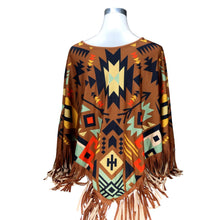 Load image into Gallery viewer, &quot;Aztec&quot; Western Poncho - Brown