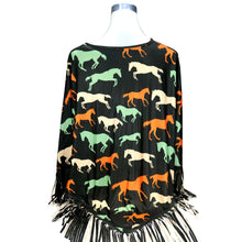 Load image into Gallery viewer, &quot;Horse&quot; Western Poncho - Coffee