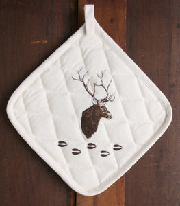 "Elk" 100% Cotton Embroidered Pot Holder