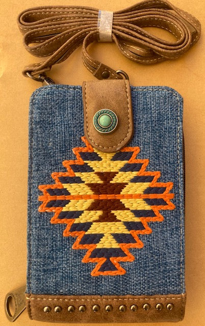 Western Aztec Cell Phone Wallet /Crossbody