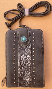 Cell Phone Wallet /Crossbody with Turquoise Stone