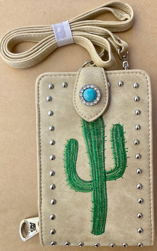 Southwestern Cactus Cell Phone Wallet /Crossbody