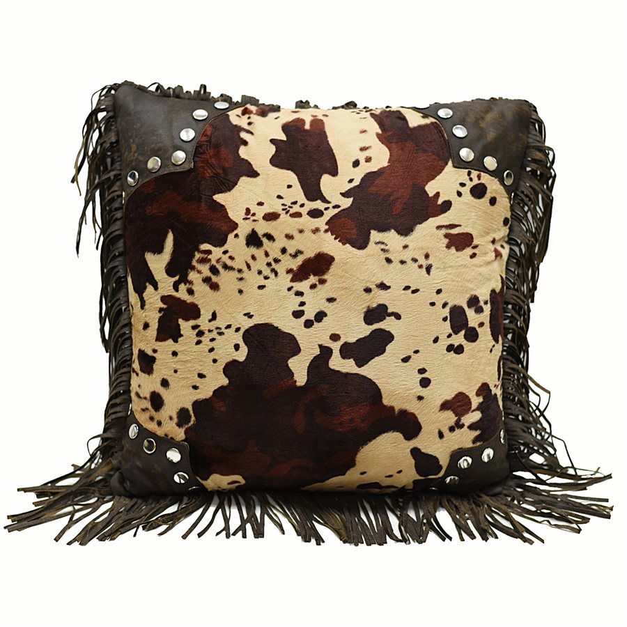 Scalloped Faux Cowhide Accent Pillow