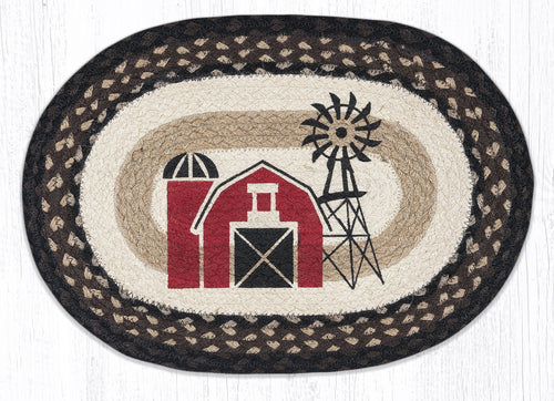Windmill Farmhouse Oval Braided Placemat
