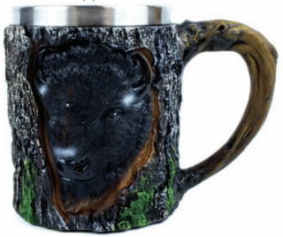 Wood Looking Buffalo Mug with Greenery
