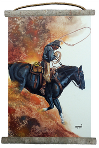 Hell Bent for Leather Canvas Wall Scroll 18" x 25"