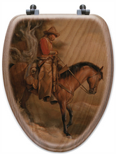 Load image into Gallery viewer, &quot;Long Road Home&quot; Western Round Toilet Seat