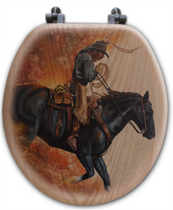 "Hell Bent for Leather" Western Toilet Seat