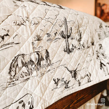 Load image into Gallery viewer, &quot;Ranch Life&quot; Western Toile Reversible Quilt Set