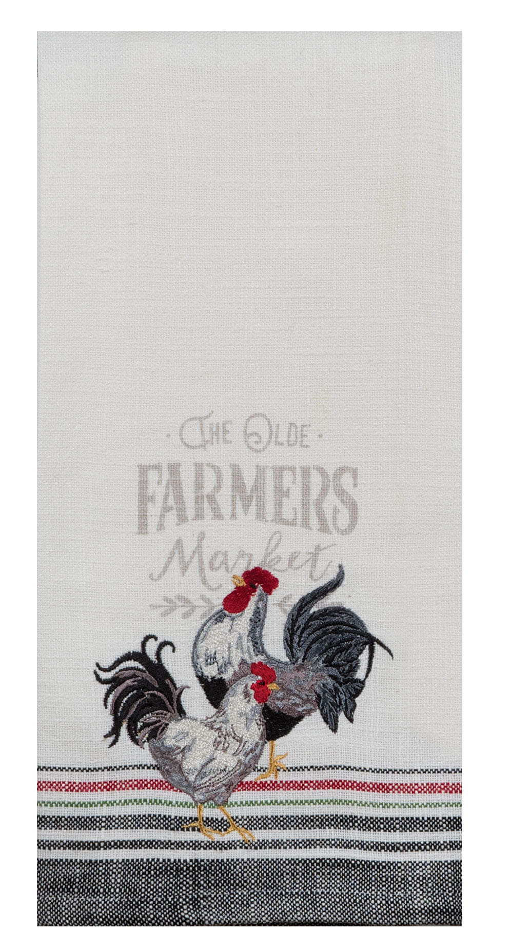Farmers Market Embroidered Tea Towel