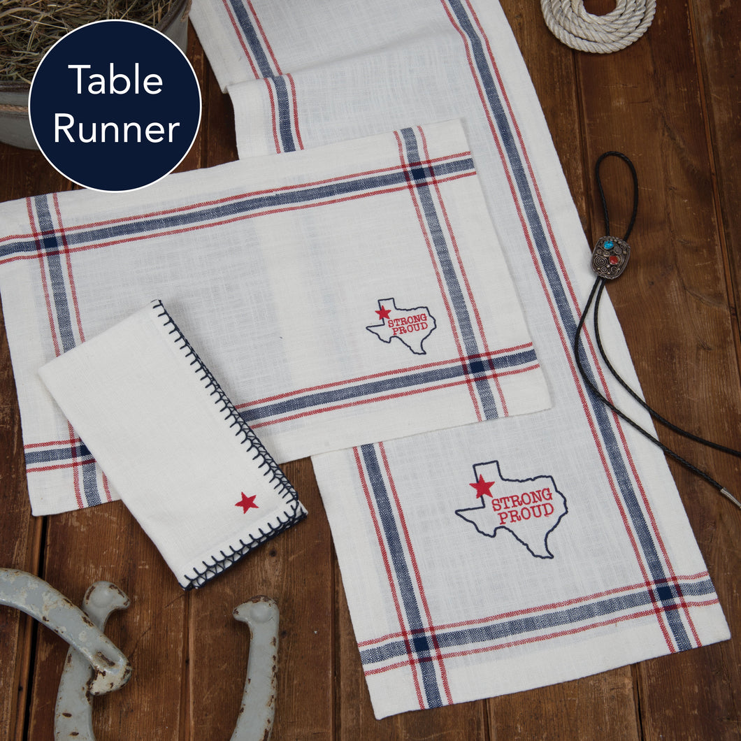 Texas Pride Embroidered Table Runner
