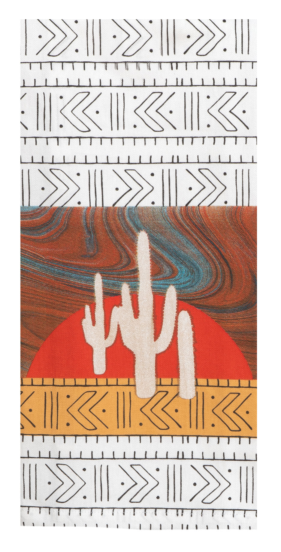 Southwest Vistas Cactus Sunset Tea Towel