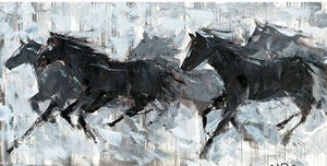 Running Horses Canvas Wall Art - 56" Wide