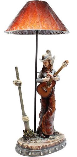 Cowgirl Playing Guitar Sculpture