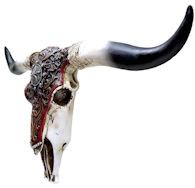 Cow Skull Wall Decor with Silver Star Concho
