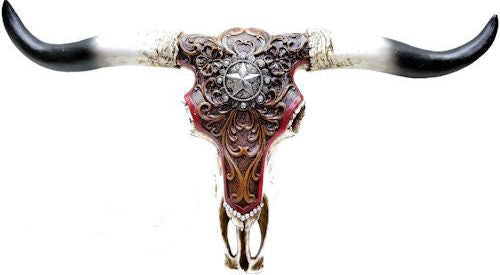 Cow Skull Wall Decor with Silver Star Concho