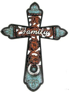 "Family" Horseshoe Wall Cross