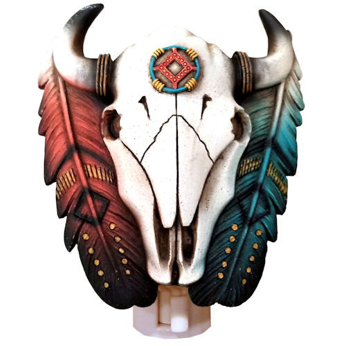 Cowskull with Feather Night Light