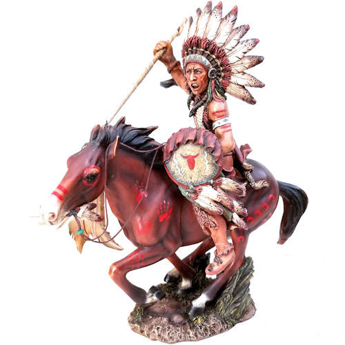Indian Chief with Spear Sculpture