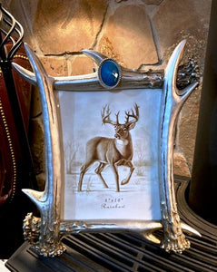 Antler Photo Frame with Turquoise Stone - 8" x 10"