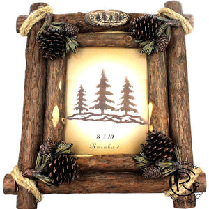 Pine Cone & Wood Photo Frame - 8" x 10"