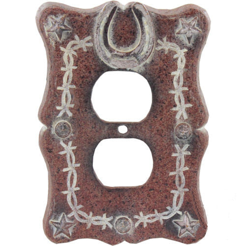 Western Horseshoe/Barbwire Outlet Cover