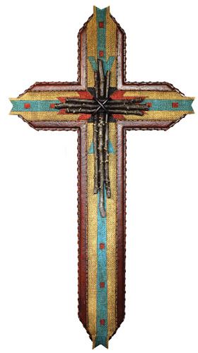 Aztec Wall Cross with Branches- 22